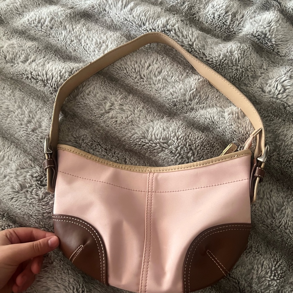 Pink and Brown Women's Shoulder Bag - Picture 5 of 5